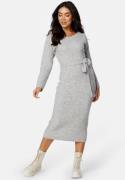 BUBBLEROOM Meline knitted dress Grey melange XL