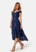 Goddiva Embroidered Lace Dress Dark blue M (UK12)