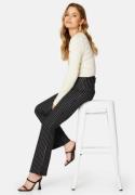 BUBBLEROOM Idarina soft flared suit trousers Black / Striped S