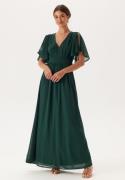 Bubbleroom Occasion Butterfly Sleeve Chiffon Gown Dark green 46