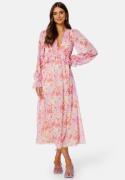 BUBBLEROOM Summer Luxe Frill Midi Dress Pink / Multi 2XL