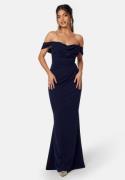 Goddiva Off Shoulder Maxi Dress Navy XL (UK16)