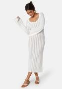 BUBBLEROOM Boat Neck Structure Knitted Dress Offwhite M