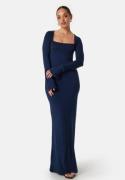 BUBBLEROOM Square Neck L/S Maxi Dress Navy XL