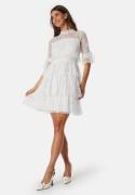 BUBBLEROOM Frill Lace Dress White 46