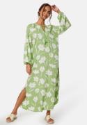 Happy Holly V-neck Raglan Viscose Dress Green/Patterned 36/38
