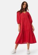 Happy Holly Balloon Sleeve Cotton Dress Red 44/46