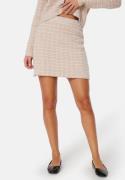 BUBBLEROOM Short Knitted Skirt Light beige/White XS