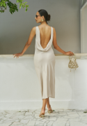 Bubbleroom Occasion CC Low back Dress Champagne L