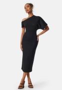 BUBBLEROOM Asymmetric Midi Dress Black XS