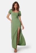 John Zack Puff Sleeve Maxi Dress With Split Sage Green XL (UK16)