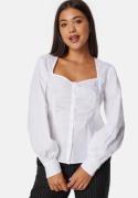 BUBBLEROOM Sweetheart Neck Poplin Shirt White 46