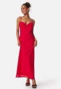 Bubbleroom Occasion Waterfall Slip Ankle Dress Red XS