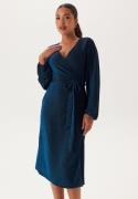 Happy Holly Sparkling Midi Wrap Dress Blue 52/54