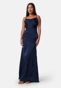 Bubbleroom Occasion Waterfall Satin Gown Dark blue 38