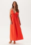 BUBBLEROOM Tie Strap Maxi Dress   red XS