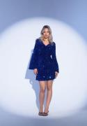 VILA Vibarina Glitter Dress Navy Blazer Detail:SEQUINS L