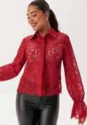 Happy Holly Buttoned Lace Shirt Dark red 36/38