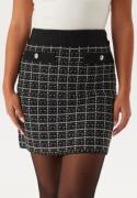 Pieces Pcnilja Hw Knit Skirt Black Checks:white And Silver XL