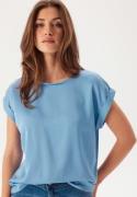 VILA Viellette S/S Satin Top Blissful Blue 42