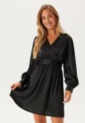 BUBBLEROOM Wrap L/S Structured Dress Black XL