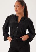 BUBBLEROOM Long Sleeve Button Blouse Black L