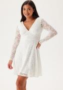 Bubbleroom Occasion Long Sleeve Lace Dress White 2XL