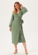 BUBBLEROOM Structure Wrap Dress Dusty green M