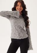 BUBBLEROOM Structure Long Sleeve Top Light grey S