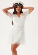 Bubbleroom Occasion Sonia Mesh Frill Dress White XL