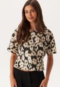 BUBBLEROOM Satin Blouse Black/Patterned S