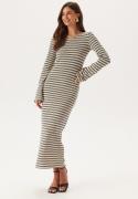 BUBBLEROOM Striped Maxi Dress Black/Offwhite S