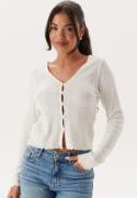 BUBBLEROOM Pointelle Cardigan Top White XL