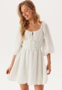 Bubbleroom Occasion Diamond Neck Dress White L