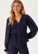 BUBBLEROOM Nettie Broderie Anglaise Blouse Dark blue 44