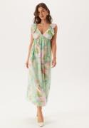 VERO MODA Vmjosie Sl Ankle Frill Dress Birds Egg Green Aop:myra S