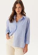 ONLY Onlnew Lina Grace Ls Emb Shirt Brunnera Blue Aop:bright White M