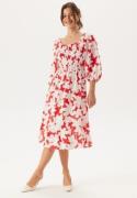 VERO MODA Vmdicthe 3/4 SQUARE CALF DRESS Fiery Red Aop:loa M