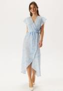 VERO MODA Vmpage S/L LONG WRAP DRESS  LO Airy Blue Aop:mona S