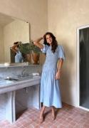 Bubbleroom Occasion CC Puff Sleeve Smock Dress Light blue 46