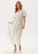 VERO MODA Vmflora Olga Ss 7/8 DRESS DRES Snow White Aop:olga L