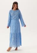 BUBBLEROOM Scalloped Lace Edge Maxi Skirt Light blue M