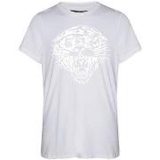 Lyhythihainen t-paita Ed Hardy  Tiger glow tape crop tank top white  E...