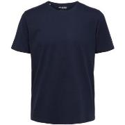 T-paidat & Poolot Selected  Noos Pan Linen T-Shirt - Navy Blazer  EU S