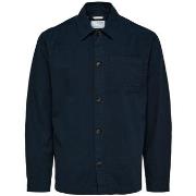 Pitkähihainen paitapusero Selected  Noos Linen Overshirt - Sky Captain...