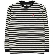 T-paidat & Poolot Edwin  Basic Stripe T-Shirt LS - Black/White  EU S