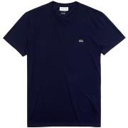 T-paidat & Poolot Lacoste  Pima Cotton T-Shirt - Blue Marine  EU L