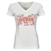 Lyhythihainen t-paita Guess  LOGO FLOWERS  EU XS