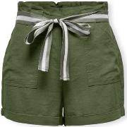 Shortsit & Bermuda-shortsit Only  Luna Linen Shorts - Olive Green  EU ...