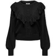 Neulepusero Only  Cherry LS Ruffle Knit - Black  EU M